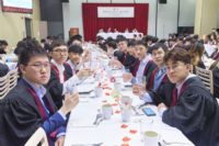 Tony (second right) was attending College High Table Dinner when he was an undergraduate.